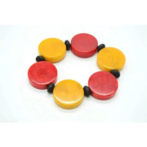 Cherry Red Butterscotch Yellow Bakelite Disc Mod S